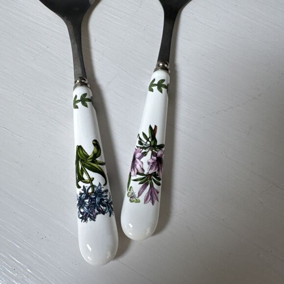 Portmeirion Botanic Garden Set of 2 Salad Servers Flowers Butterfly Utensils - Picture 4 of 14
